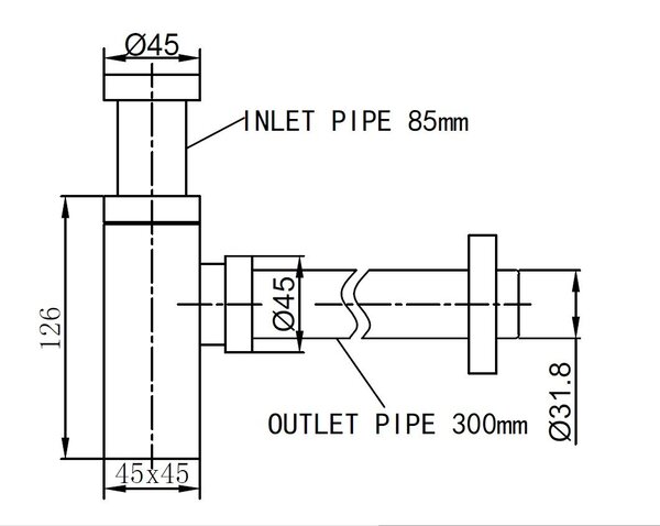 Wiesbaden Wiesbaden Star Sifon - Vierkant - Geborsteld RVS