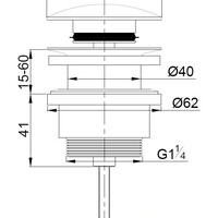 Wiesbaden Wiesbaden Caral Afvoerplug met Clickwaste -  Geborsteld Messing