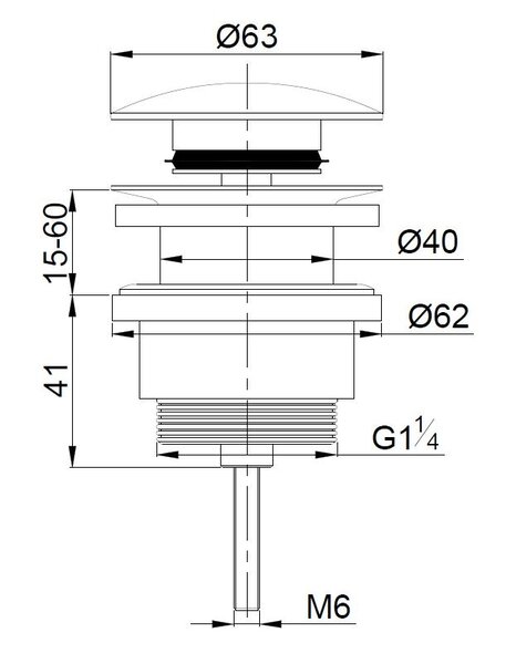 Wiesbaden Wiesbaden Caral Afvoerplug met Clickwaste -  Geborsteld Messing