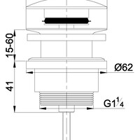 Wiesbaden Wiesbaden Caral Afvoerplug met Clickwaste -  Geborsteld Gunmetal
