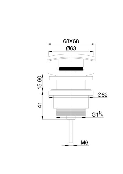 Wiesbaden Wiesbaden Rombo Afvoerplug met Clickwaste - Geborsteld RVS