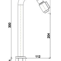 Wiesbaden Wiesbaden Victoria XL Opbouw Fonteinkraan - Draaiknop - Geborsteld RVS