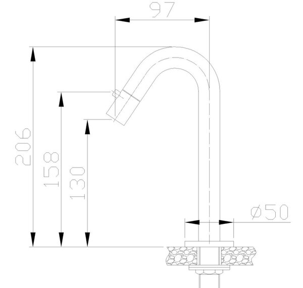 Wiesbaden Wiesbaden Metro Opbouw Fonteinkraan - Draaiknop - Mat Zwart