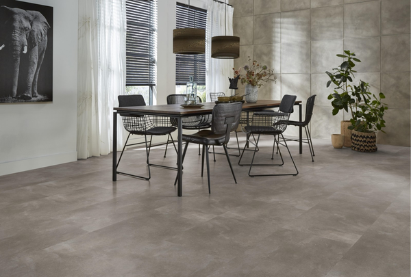 Floorlife Floorlife Ealing Klik PVC Tegelvloer met Geïntegreerde Ondervloer - Warm Grey