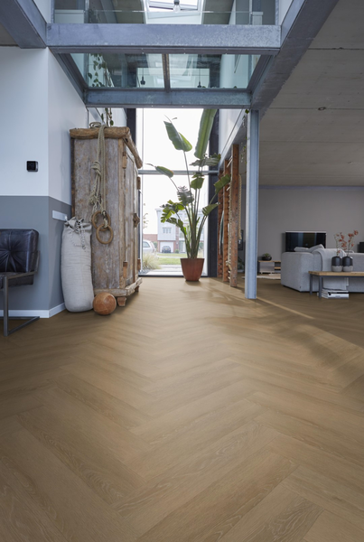 Floorlife Floorlife Herringbone Klik PVC Visgraat Vloer met Geïntegreerde Ondervloer - Sun Kissed