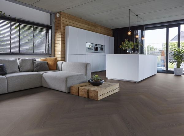 Floorlife Floorlife Herringbone Klik PVC Visgraat Vloer met Geïntegreerde Ondervloer - Charcoal