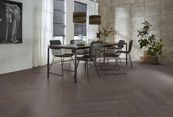 Floorlife Floorlife Herringbone Klik PVC Visgraat Vloer met Geïntegreerde Ondervloer - Charcoal