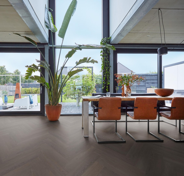 Floorlife Floorlife Herringbone Klik PVC Visgraat Vloer met Geïntegreerde Ondervloer - Charcoal