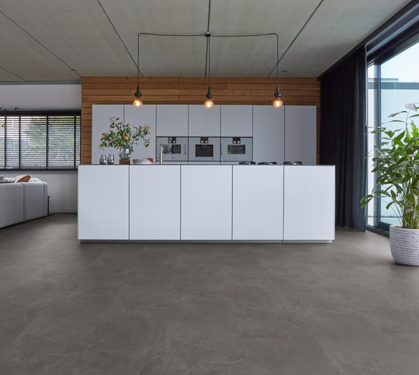Floorlife Floorlife Stanmore Klik PVC Tegelvloer met Geïntegreerde Ondervloer - Dark Grey