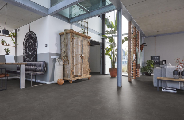Floorlife Floorlife Stanmore Klik PVC Tegelvloer met Geïntegreerde Ondervloer - Dark Grey