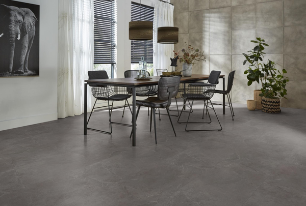 Floorlife Floorlife Stanmore Klik PVC Tegelvloer met Geïntegreerde Ondervloer - Dark Grey