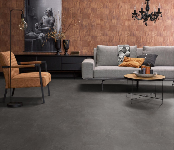 Floorlife Floorlife Stanmore Klik PVC Tegelvloer met Geïntegreerde Ondervloer - Dark Grey