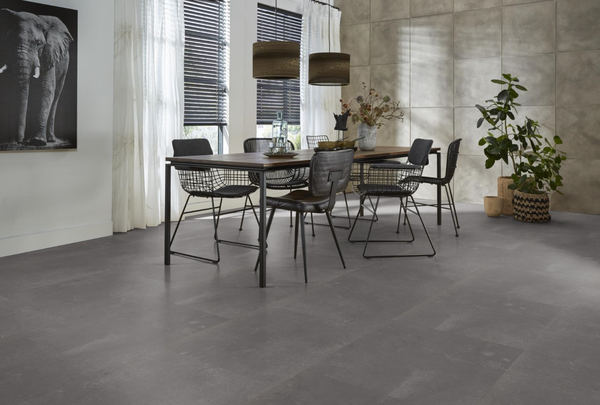 Floorlife Floorlife Westminster XL Klik PVC Tegelvloer met Geïntegreerde Ondervloer - Dark Grey