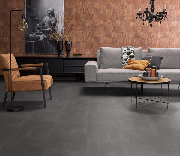 Floorlife Floorlife Westminster XL Klik PVC Tegelvloer met Geïntegreerde Ondervloer - Dark Grey