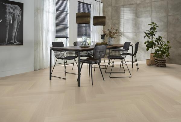 Floorlife Floorlife  YUP Fulham Klik PVC Visgraat Vloer met Geïntegreerde Ondervloer - Beige