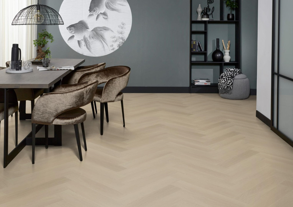 Floorlife Floorlife  YUP Fulham Klik PVC Visgraat Vloer met Geïntegreerde Ondervloer - Beige