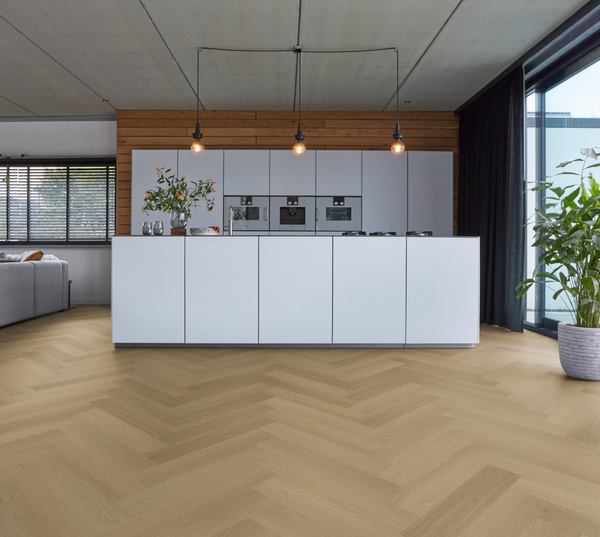 Floorlife Floorlife  YUP Fulham Klik PVC Visgraat Vloer met Geïntegreerde Ondervloer - Warm Oak
