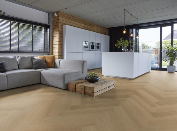 Floorlife Floorlife  YUP Fulham Klik PVC Visgraat Vloer met Geïntegreerde Ondervloer - Warm Oak