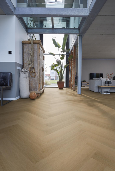 Floorlife Floorlife  YUP Fulham Klik PVC Visgraat Vloer met Geïntegreerde Ondervloer - Warm Oak