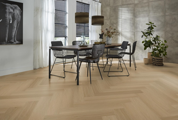 Floorlife Floorlife  YUP Fulham Klik PVC Visgraat Vloer met Geïntegreerde Ondervloer - Warm Oak