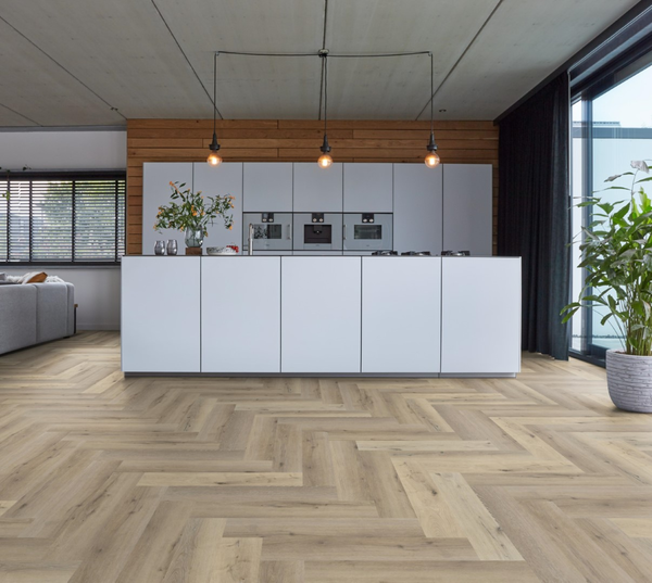 Floorlife Floorlife YUP Herringbone Klik PVC Visgraat Vloer met Geïntegreerde Ondervloer - Light Oak