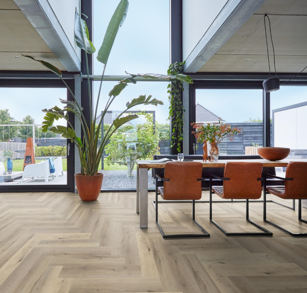 Floorlife Floorlife YUP Herringbone Klik PVC Visgraat Vloer met Geïntegreerde Ondervloer - Light Oak