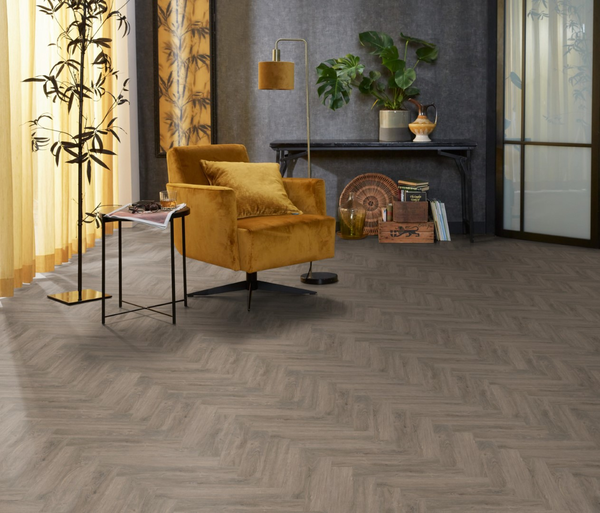 Floorlife Floorlife YUP Herringbone Klik PVC Visgraat Vloer met Geïntegreerde Ondervloer - Smoky