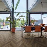 Floorlife Floorlife YUP Herringbone Klik PVC Visgraat Vloer met Geïntegreerde Ondervloer - Warm Brown