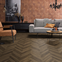 Floorlife Floorlife YUP Herringbone Klik PVC Visgraat Vloer met Geïntegreerde Ondervloer - Warm Brown