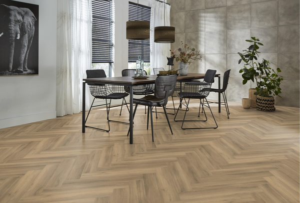 Floorlife Floorlife YUP Herringbone Klik PVC Visgraat Vloer met Geïntegreerde Ondervloer - Natural