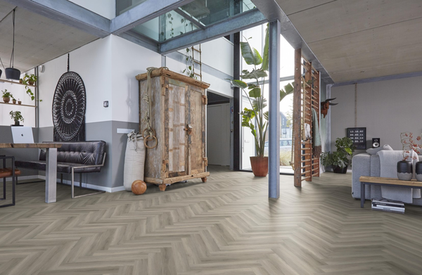 Floorlife Floorlife YUP Herringbone Klik PVC Visgraat Vloer met Geïntegreerde Ondervloer - Grey