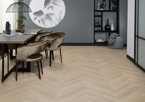 Floorlife Floorlife YUP Merton Klik PVC Visgraat Vloer met Geïntegreerde Ondervloer - Beige