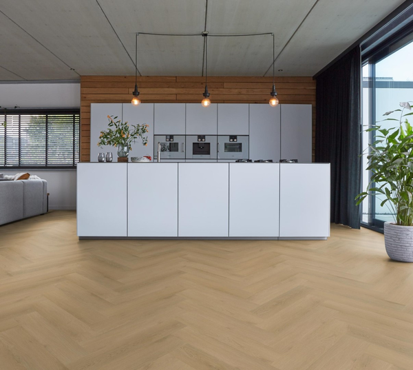 Floorlife Floorlife YUP Merton Klik PVC Visgraat Vloer met Geïntegreerde Ondervloer - Light Oak