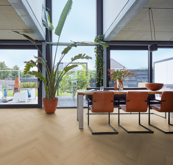 Floorlife Floorlife YUP Merton Klik PVC Visgraat Vloer met Geïntegreerde Ondervloer - Light Oak