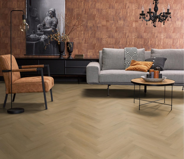 Floorlife Floorlife YUP Merton Klik PVC Visgraat Vloer met Geïntegreerde Ondervloer - Light Oak