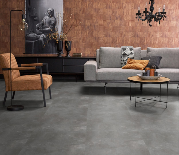 Floorlife Floorlife Ealing XL Plak PVC Tegelvloer - Dark Grey