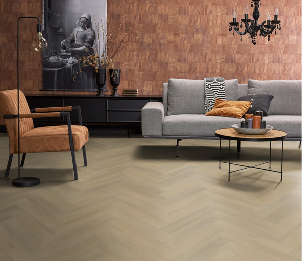 Floorlife Floorlife Harringbone Plak PVC Visgraat Vloer - Natural