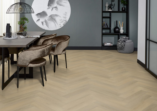 Floorlife Floorlife Harringbone Plak PVC Visgraat Vloer - Natural