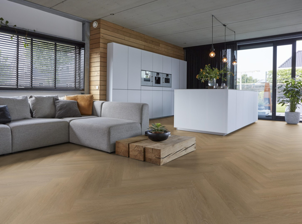 Floorlife Floorlife Harringbone Plak PVC Visgraat Vloer - Sun Kissed