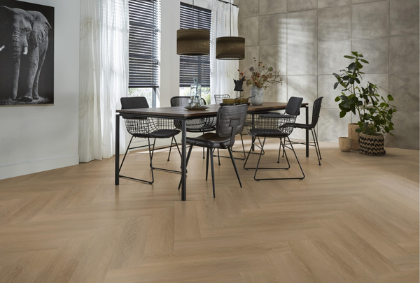 Floorlife Floorlife Harringbone Plak PVC Visgraat Vloer - Sun Kissed