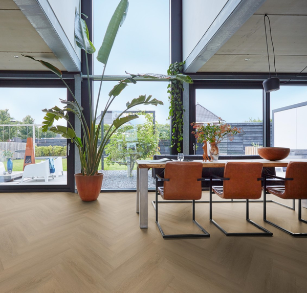 Floorlife Floorlife Harringbone Plak PVC Visgraat Vloer - Sun Kissed