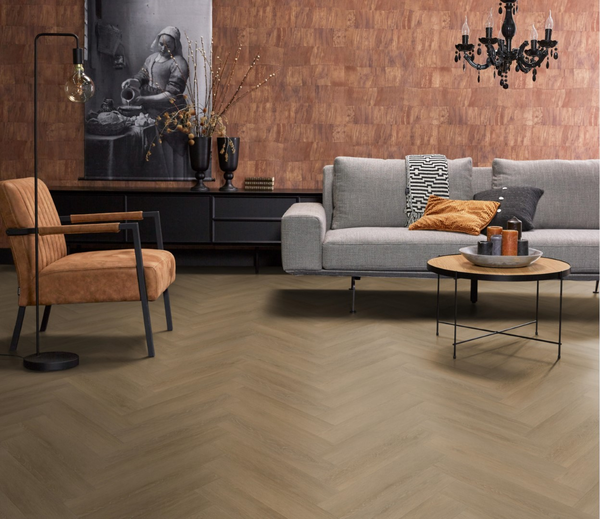 Floorlife Floorlife Harringbone Plak PVC Visgraat Vloer - Sun Kissed