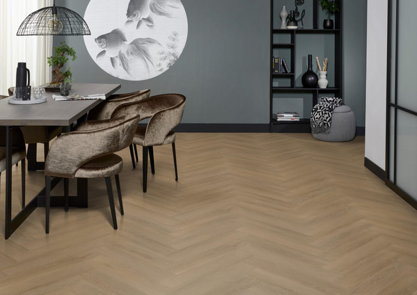 Floorlife Floorlife Harringbone Plak PVC Visgraat Vloer - Sun Kissed