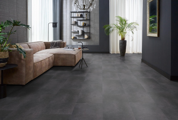 Floorlife Floorlife Southwark Plak PVC Tegelvloer - Anthracite