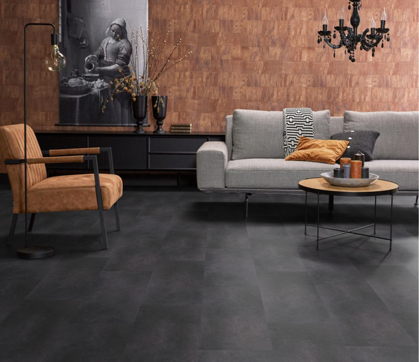 Floorlife Floorlife Southwark Plak PVC Tegelvloer - Anthracite