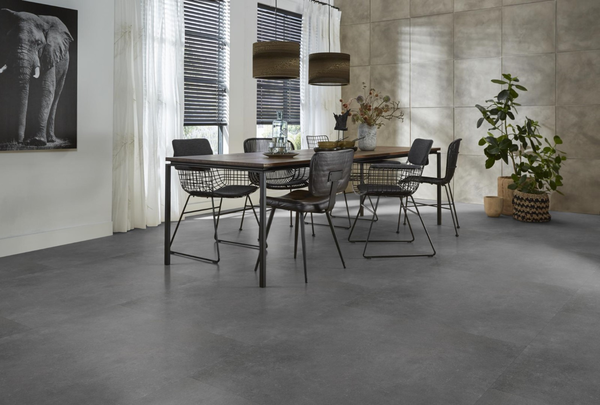 Floorlife Floorlife Southwark XL Plak PVC Tegelvloer - Dark Grey