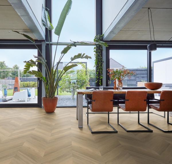 Floorlife Floorlife YUP Chevron Plak PVC Hongaarse Punt - Natural