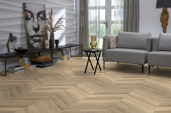 Floorlife Floorlife YUP Chevron Plak PVC Hongaarse Punt - Beige