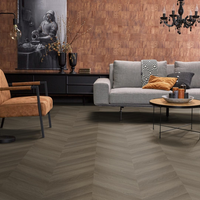 Floorlife Floorlife YUP Fulham Chevron Plak PVC Hongaarse Punt - Brown