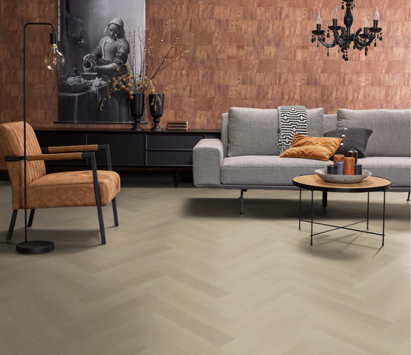 Floorlife Floorlife YUP Fulham Plak PVC Visgraat Vloer - Beige